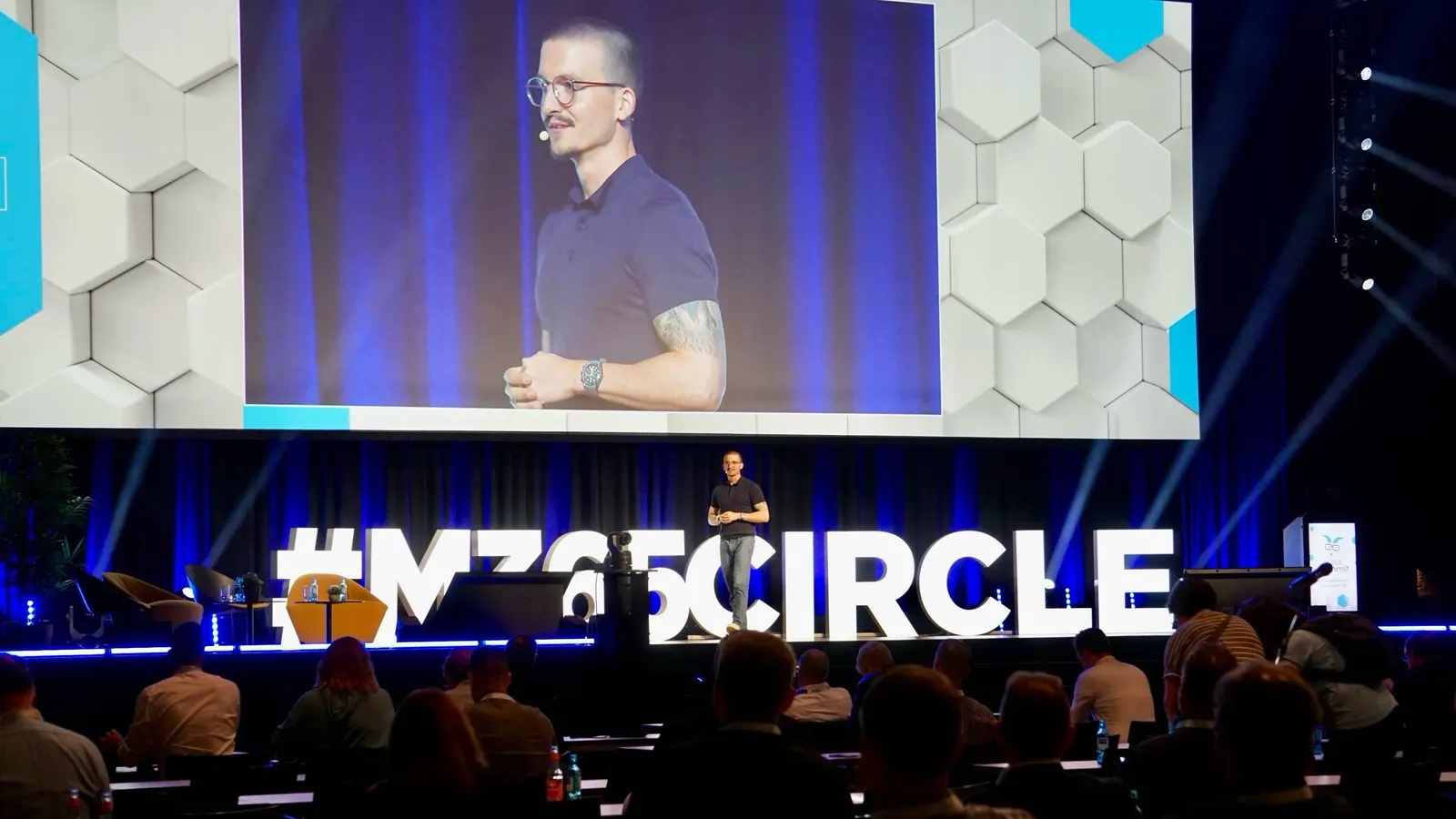 Pascal Brunner-Nikolla on the main stage at M365 Summit