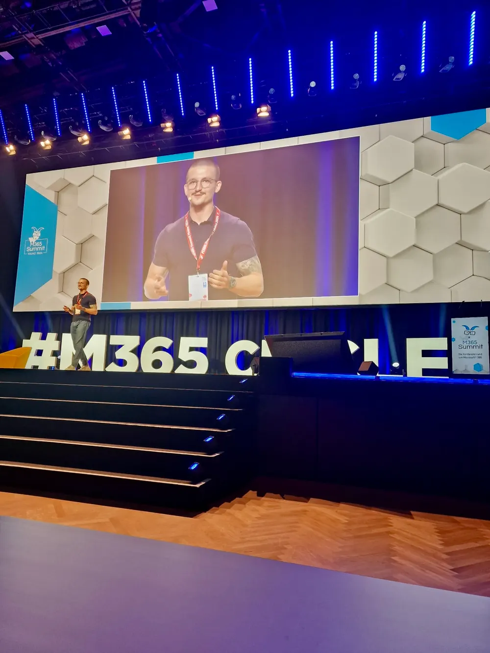 Pascal Brunner-Nikolla on stage at M365 Summit